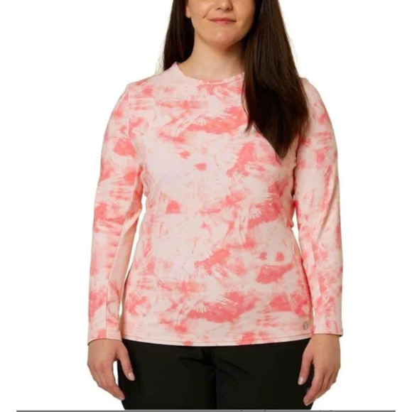 Hang Ten Pink Tie Dye UV Protection UPF 50+  Long Sleeve Top XL - Picture 1 of 6